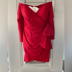 Silk Faille Cocktail Dress Size 8 Color Red Vintage